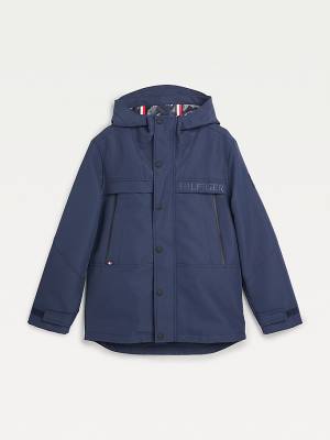 Tommy Hilfiger TH Tech Recycled Csuklyás Parka Kabát Fiú Kék | TH763ANT