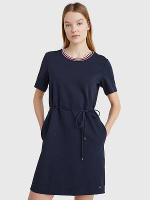 Tommy Hilfiger Textured Relaxed Fit Ruha Női Kék | TH128WRM