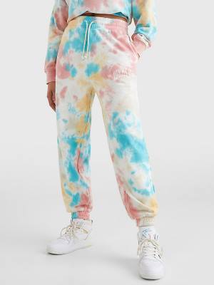 Tommy Hilfiger Tie-Dye Relaxed Fit Joggers Nadrág Női Fehér | TH086OQE