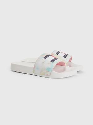 Tommy Hilfiger Tie-Dye Slides Szandál Női Fehér | TH840BXI