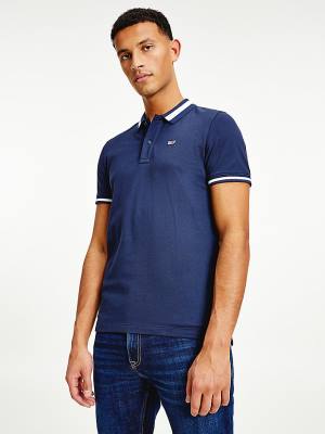 Tommy Hilfiger Tipped Stretch Slim Fit Póló Férfi Kék | TH358AXO