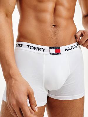 Tommy Hilfiger Tommy 85 Stretch Pamut Logo Trunks Fehérnemű Férfi Fehér | TH039IAU