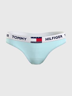 Tommy Hilfiger Tommy 85 Stretch Pamut Logo Tanga Fehérnemű Női Kék | TH218WBR