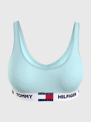 Tommy Hilfiger Tommy 85 Stretch Pamut Logo Bralette Fehérnemű Női Kék | TH801OJS