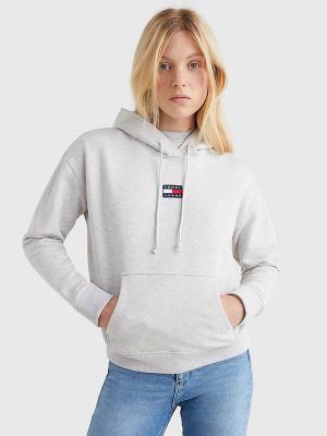 Tommy Hilfiger Tommy Badge Kapucnis Pulóver Női Szürke | TH940ACD