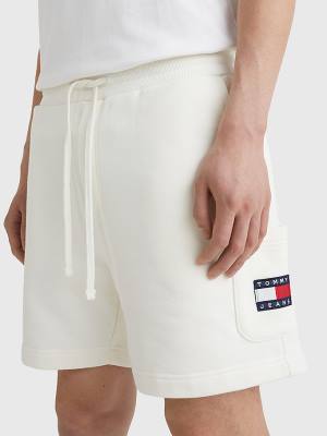 Tommy Hilfiger Tommy Badge Relaxed Cargo Rövidnadrág Férfi Fehér | TH358ZYB