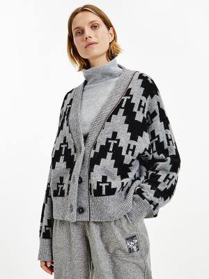 Tommy Hilfiger Tommy Icons Fair Isle Cardigan Pulóverek Női Szürke | TH436EMC