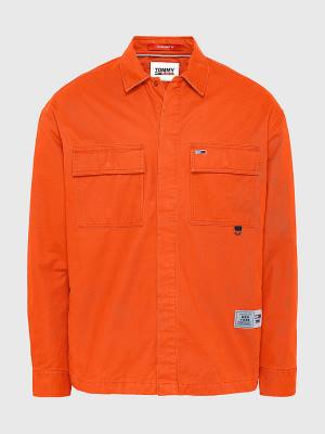 Tommy Hilfiger Tommy Jeans Tech Organic Pamut Twill Overshirt Ingek Férfi Piros | TH943XBO