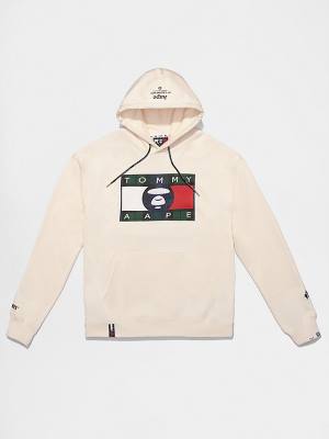 Tommy Hilfiger Tommy X AAPE Kapucnis Pulóver Férfi Bézs | TH213QUH