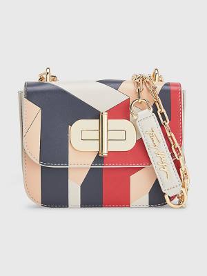 Tommy Hilfiger Turn Lock Small Bőr Crossover Táska Női Bézs | TH187ONA