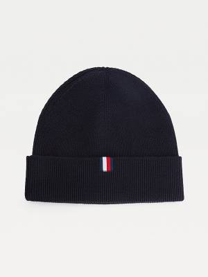 Tommy Hilfiger Uptown Wool Pamut Beanie Kalap Férfi Kék | TH039BJG