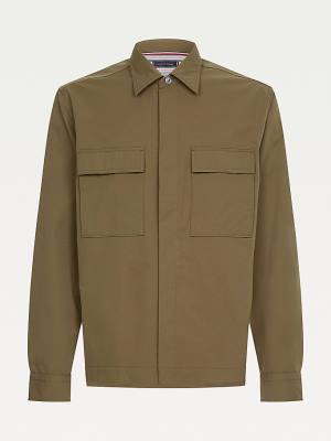 Tommy Hilfiger Utility Regular Fit Poplin Overshirt Ingek Férfi Khaki | TH918LTY