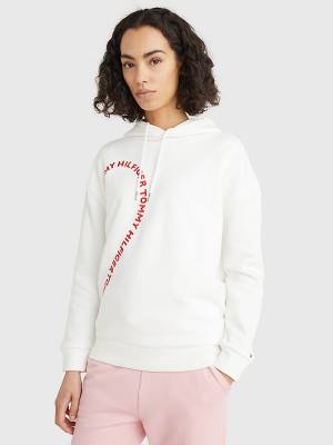 Tommy Hilfiger Valentines Heart Print Relaxed Fit Kapucnis Pulóver Női Fehér | TH892NPW