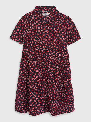 Tommy Hilfiger Valentines Heart Print Shirt Ruha Lány Kék | TH598TSZ