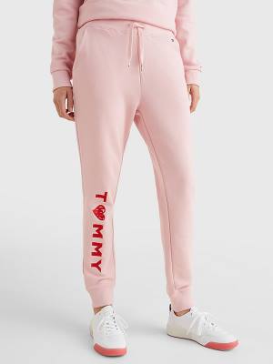 Tommy Hilfiger Valentines Heart Print Terry Joggers Nadrág Női Rózsaszín | TH943ABK