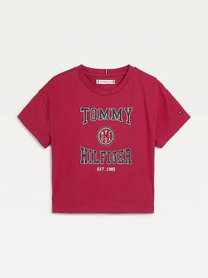 Tommy Hilfiger Varsity Póló Lány Piros | TH496OPT