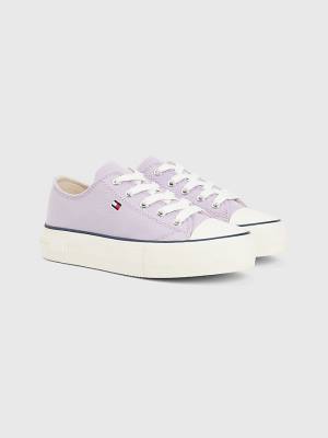 Tommy Hilfiger Vászon Vaskos Low-Top Tornacipő Lány Lila | TH563FLQ