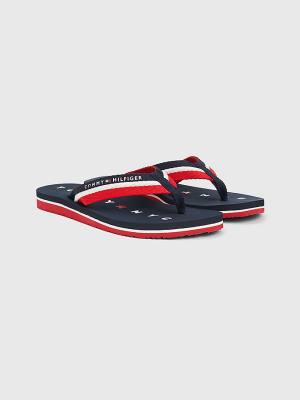 Tommy Hilfiger Webbing Beach Szandál Női Kék | TH026PDI