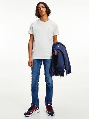 Tommy Hilfiger Woven Heathered Slim Fit Póló Férfi Fehér | TH198YIZ