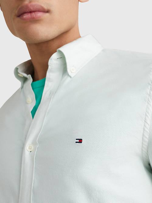 Tommy Hilfiger 1985 Essential Polygiene Slim Fit Ingek Férfi Zöld | TH621XTM