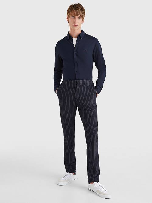 Tommy Hilfiger 1985 Essential Slim Fit Ingek Férfi Kék | TH792MJS