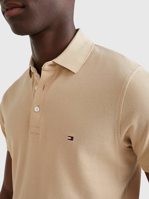 Tommy Hilfiger 1985 Essential Slim Fit Póló Férfi Bézs | TH075BRL