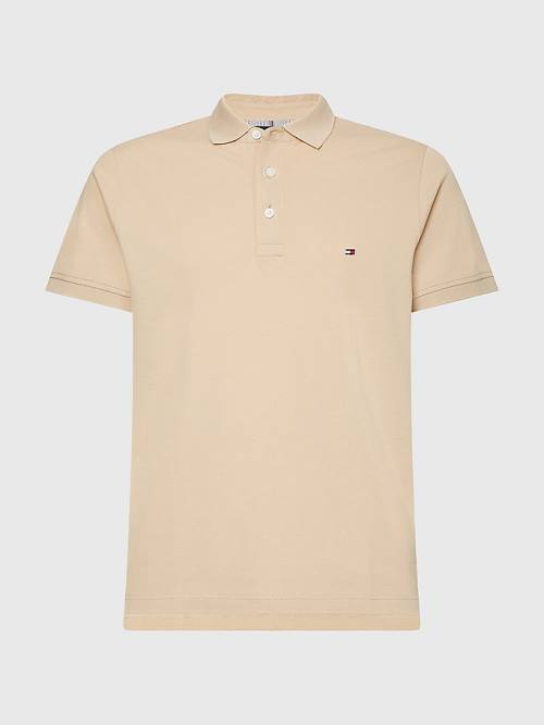 Tommy Hilfiger 1985 Essential Slim Fit Póló Férfi Bézs | TH075BRL