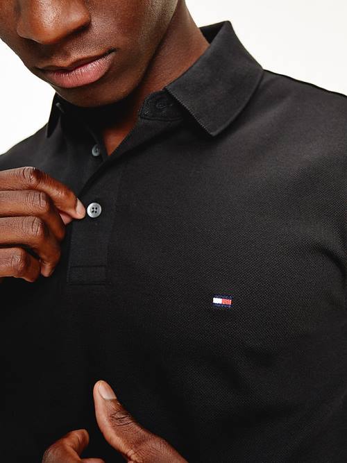 Tommy Hilfiger 1985 Essential Slim Fit Póló Férfi Fekete | TH519CQG