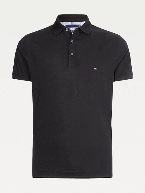 Tommy Hilfiger 1985 Essential Slim Fit Póló Férfi Fekete | TH519CQG