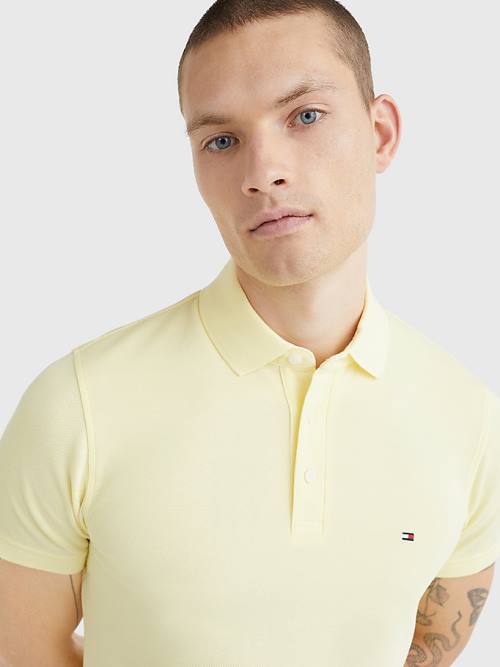 Tommy Hilfiger 1985 Essential Slim Fit Póló Férfi Sárga | TH879IKQ