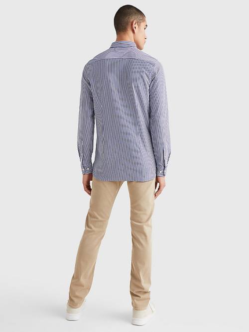 Tommy Hilfiger 1985 Essential Stripe Slim Fit Ingek Férfi Kék | TH057IUG