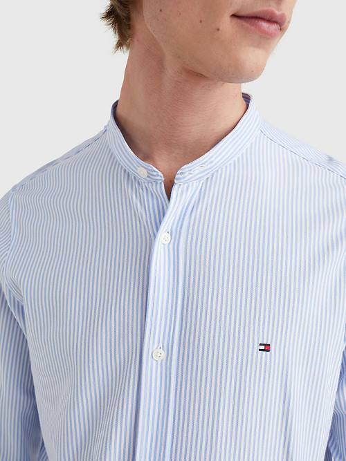 Tommy Hilfiger 1985 Essential Stripe Slim Fit Ingek Férfi Kék | TH867EGT