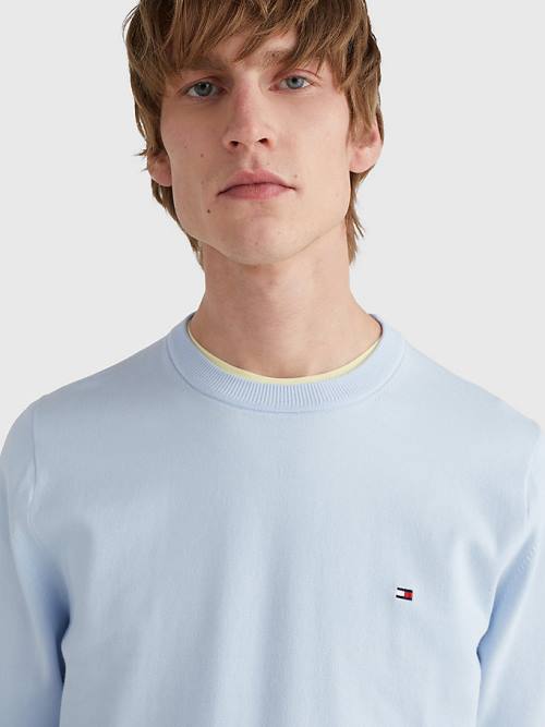 Tommy Hilfiger 1985 Essential TH Flex Sweatshirt Pulóverek Férfi Kék | TH132BWZ