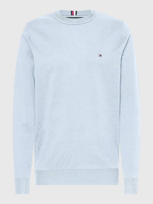 Tommy Hilfiger 1985 Essential TH Flex Sweatshirt Pulóverek Férfi Kék | TH132BWZ