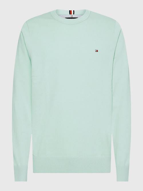 Tommy Hilfiger 1985 Essential TH Flex Sweatshirt Pulóverek Férfi Zöld | TH246BYQ