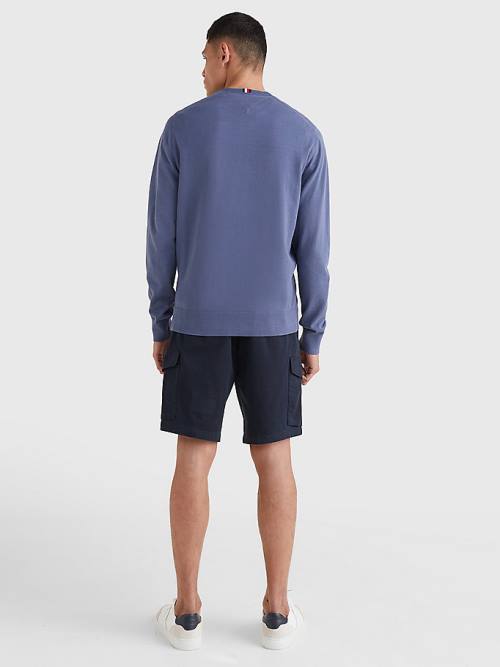 Tommy Hilfiger 1985 Essential TH Flex Sweatshirt Pulóverek Férfi Kék | TH326EWD