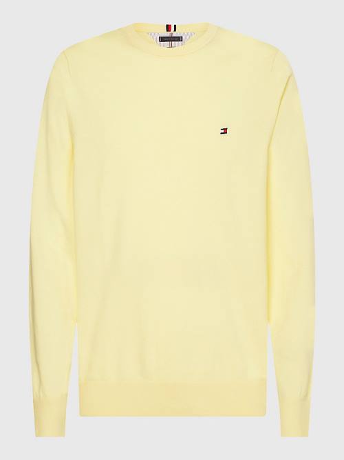 Tommy Hilfiger 1985 Essential TH Flex Sweatshirt Pulóverek Férfi Sárga | TH451QWV