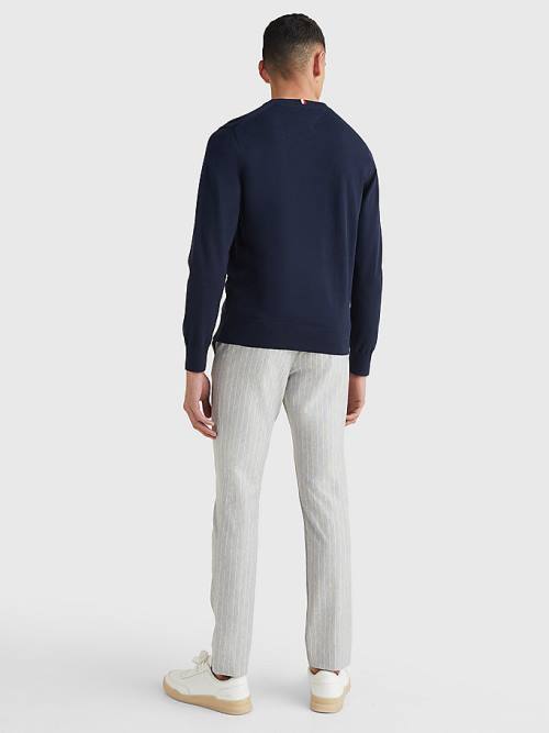 Tommy Hilfiger 1985 Essential TH Flex Sweatshirt Pulóverek Férfi Kék | TH650FQD