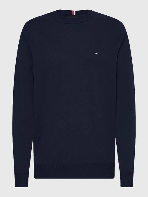 Tommy Hilfiger 1985 Essential TH Flex Sweatshirt Pulóverek Férfi Kék | TH650FQD