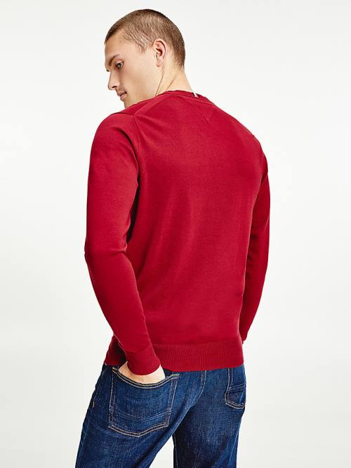 Tommy Hilfiger 1985 Essential TH Flex Sweatshirt Pulóverek Férfi Piros | TH832TID