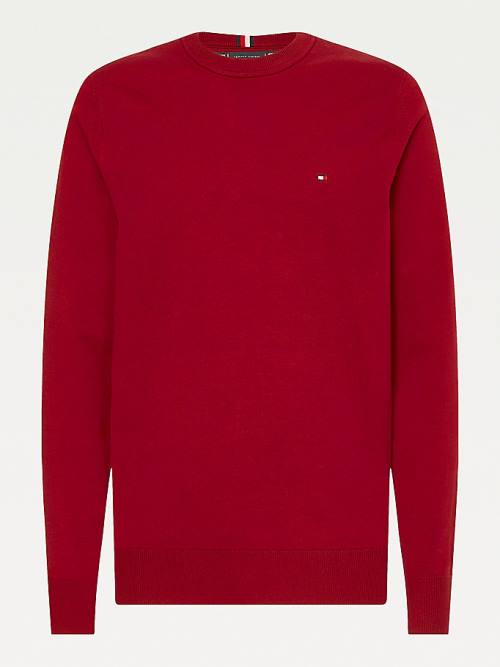 Tommy Hilfiger 1985 Essential TH Flex Sweatshirt Pulóverek Férfi Piros | TH832TID