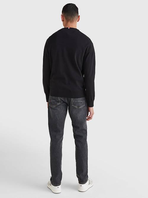 Tommy Hilfiger 1985 Essential TH Flex Sweatshirt Pulóverek Férfi Fekete | TH849LFX