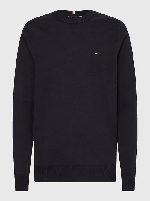 Tommy Hilfiger 1985 Essential TH Flex Sweatshirt Pulóverek Férfi Fekete | TH849LFX