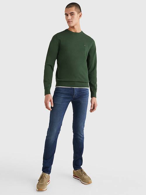 Tommy Hilfiger 1985 Essential TH Flex Sweatshirt Pulóverek Férfi Zöld | TH916IJQ