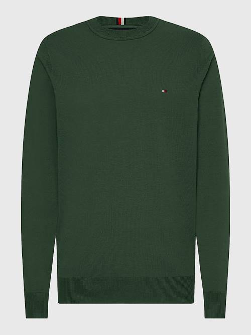 Tommy Hilfiger 1985 Essential TH Flex Sweatshirt Pulóverek Férfi Zöld | TH916IJQ