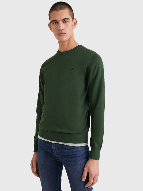 Tommy Hilfiger 1985 Essential TH Flex Sweatshirt Pulóverek Férfi Zöld | TH916IJQ