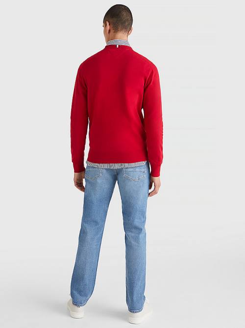 Tommy Hilfiger 1985 Essential TH Flex Sweatshirt Pulóverek Férfi Piros | TH970ADK