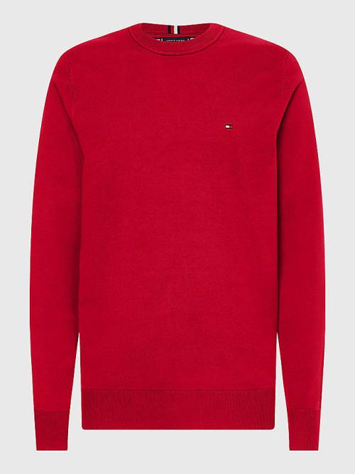 Tommy Hilfiger 1985 Essential TH Flex Sweatshirt Pulóverek Férfi Piros | TH970ADK