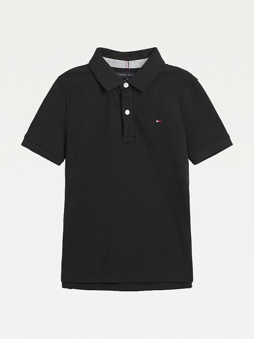 Tommy Hilfiger 1985 Organic Pamut Polo Póló Fiú Fekete | TH706UEH