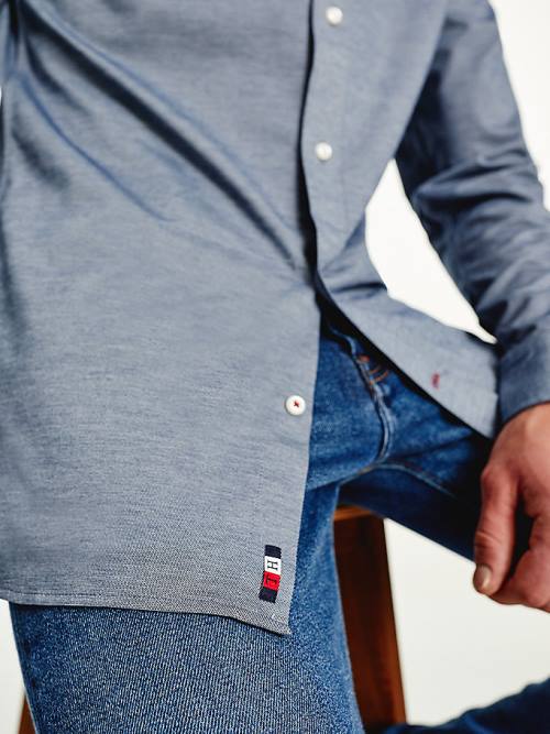 Tommy Hilfiger 1985 TH Flex Slim Fit Ingek Férfi Kék | TH412TOD